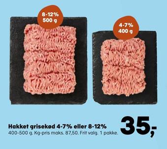 SuperBrugsen Hakket grisekød 4-7% eller 8-12% tilbud