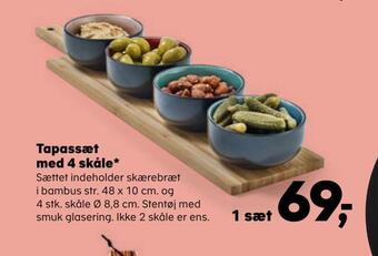 Tapassæt med 4 skåle