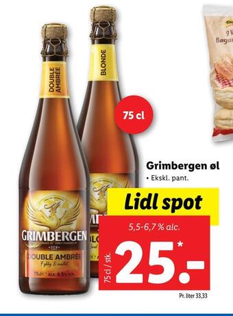 Lidl Grimbergen øl tilbud