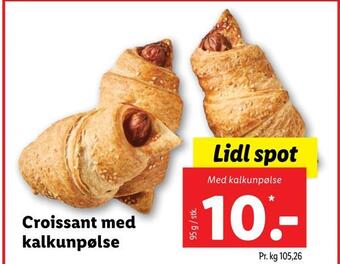 Lidl Croissant med kalkunpølse tilbud