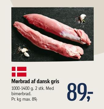 Føtex Mørbrad af dansk gris tilbud