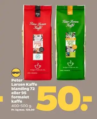 Netto Peter larsen kaffe blanding 72 eller 92 formalet kaffe tilbud