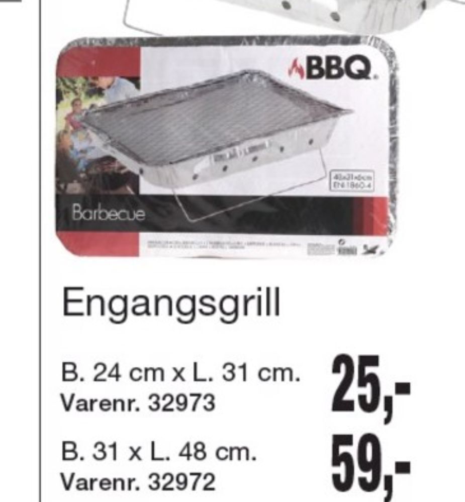 Ukendt engangsgrill tilbud hos Harald