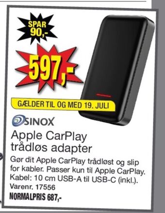 Harald Nyborg Sinox adapter tilbud
