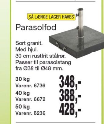 Harald Nyborg Ukendt parasolfod tilbud