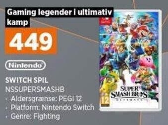 Power Nintendo Switch Spil NSSUPERSMASHB tilbud