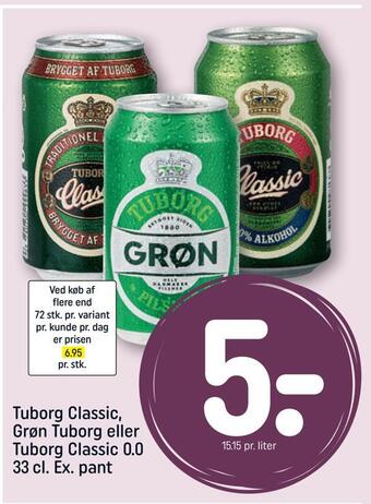 REMA 1000 Tuborg classic, grøn tuborg eller tuborg classic 0,0 tilbud