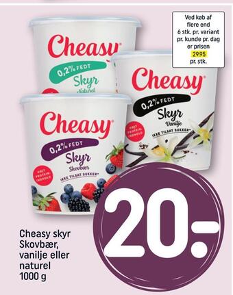 REMA 1000 Cheasy skyr skovbær, vanilje eller naturel tilbud