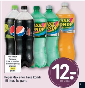 REMA 1000 Pepsi max eller faxe kondi tilbud