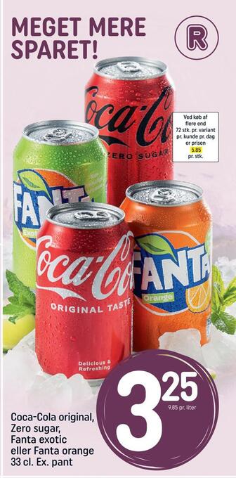REMA 1000 Coca-cola original, zero sugar, fanta exotic eller fanta orange tilbud