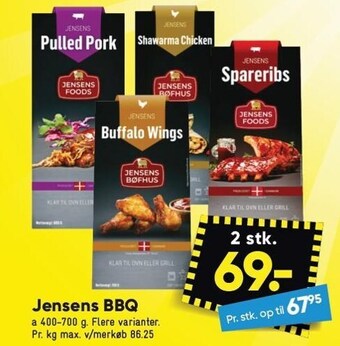 Bilka Jensens bbq 2 stk 400-700g tilbud