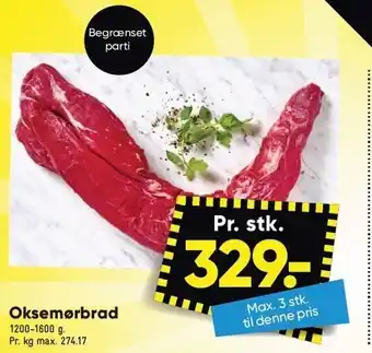 Bilka Oksemørbrad 1200-1600 g tilbud