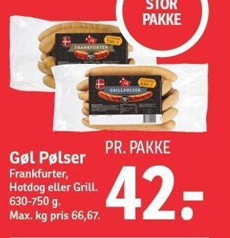 SPAR Gøl pølser tilbud