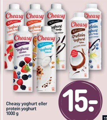REMA 1000 Cheasy yoghurt eller protein yoghurt tilbud