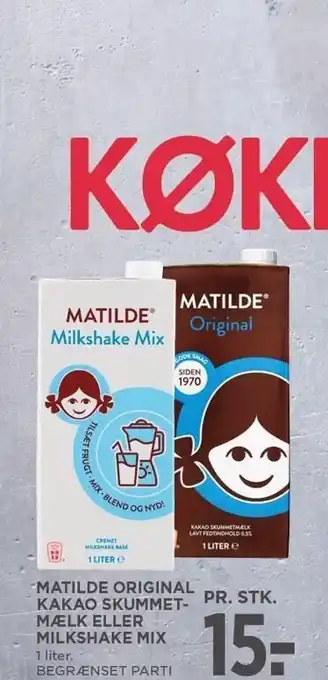 MENY Matilde original kakao skummetmælk eller milkshake mix tilbud