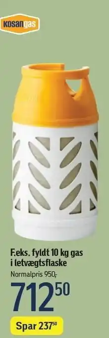 Føtex Fyldt 10 kg gas i letvægtsflaske tilbud