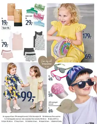 Føtex Leggings, hårklemmer, undertøjspakke, kjole, taske, solbriller, kasket el. bøllehat tilbud