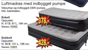 Harald Nyborg Luftmadras med indbygget pumpe tilbud