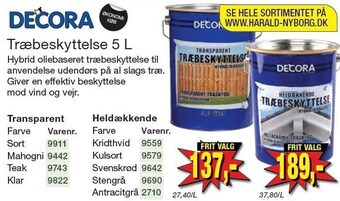Harald Nyborg Decora træbeskyttelse 5 l tilbud