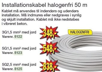 Harald Nyborg Installationskabel halogenfri 50 m. tilbud