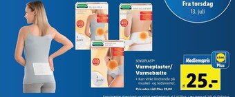 Lidl Sensiplast varmeplaster/varmebælte tilbud