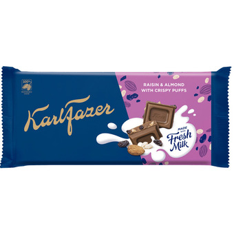 Motatos Fazer | 2 x rosin & mandel chokolade | slik & snacks > chokolade tilbud