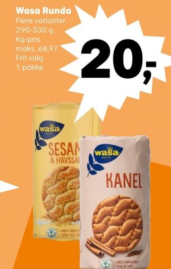 Kvickly Wasa knækbrød tilbud