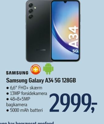 Føtex Galaxy a34 mobiltelefon tilbud