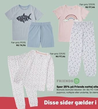 Kvickly Friends pyjamas tilbud