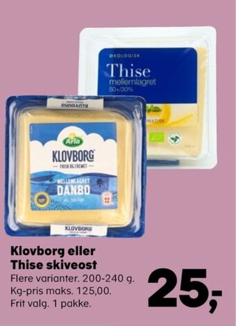 Kvickly Klovborg skiveost danbo mellemlagret tilbud