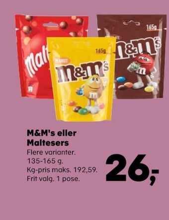 Kvickly Maltesers chokoladepastiller tilbud