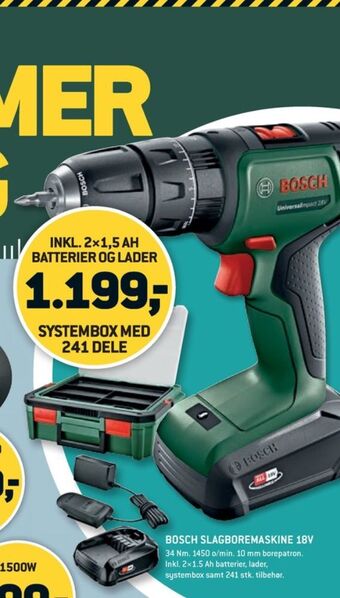 XL-BYG Grøn slagboremaskine tilbud