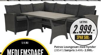 My Home Patras loungesæt med hynder tilbud