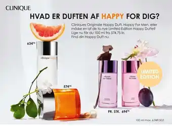 Cliniques originale happy duft, happy for men, eller måske en af de to nye limited edition happy dufte?