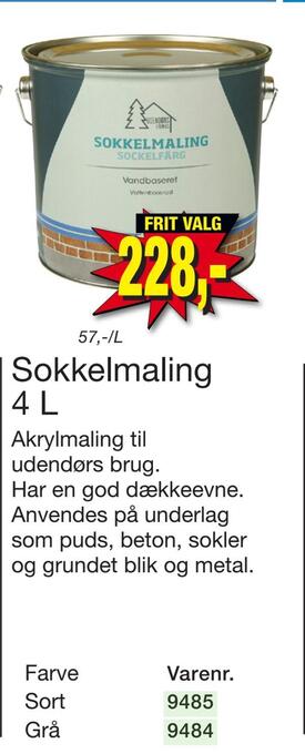 Harald Nyborg Sokkelmaling 4 l tilbud