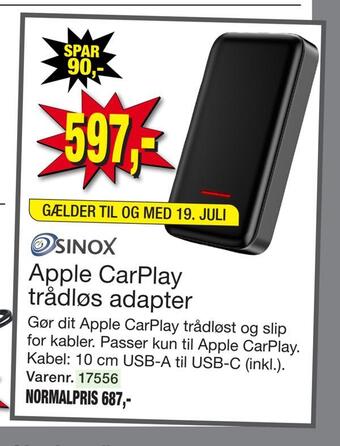 Harald Nyborg Apple carplay trådløs adapter tilbud