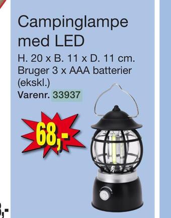 Campinglampe med led