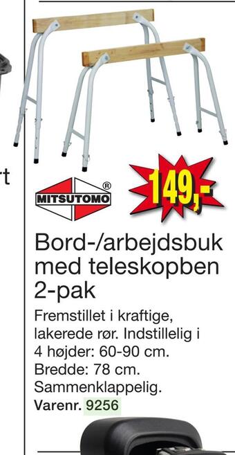 Harald Nyborg Bord-/arbejdsbuk med teleskopben 2-pak tilbud