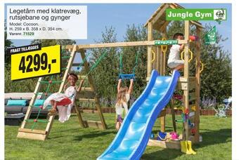 Harald Nyborg Legetårn med klatrevæg, rutsjebane og gynger tilbud