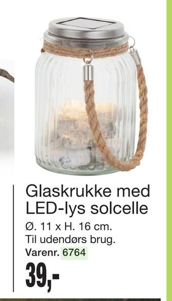 Harald Nyborg Glaskrukke med led-lys solcelle tilbud