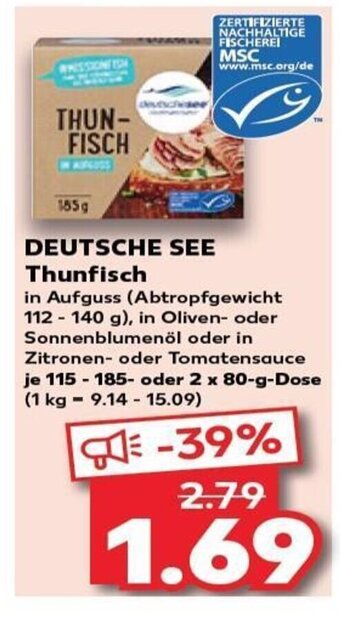 Kaufland DEUTSCHE SEE Thunfisch tilbud