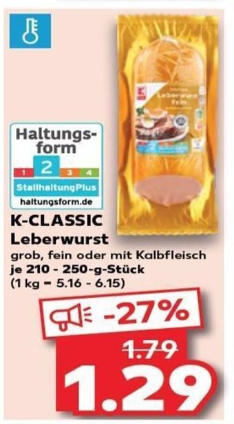 Kaufland K-CLASSIC Leberwurst tilbud