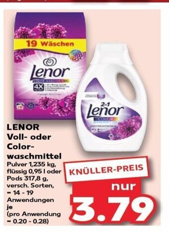 Kaufland DE LENOR Voll- oder Color- waschmittel tilbud