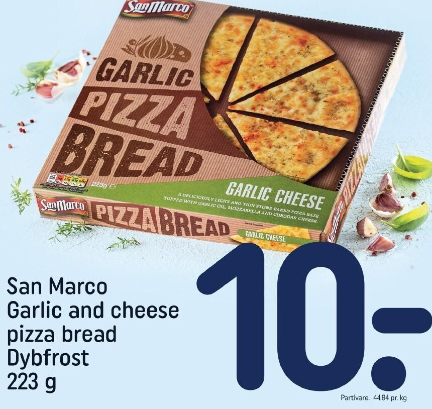 San marco garlic and cheese pizza bread tilbud hos Rema 1000