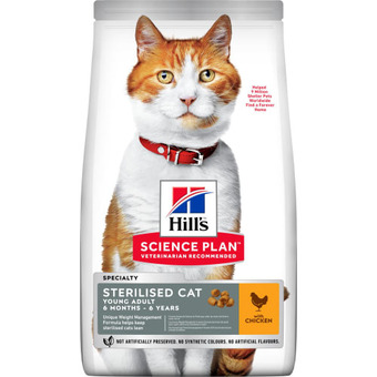 Hill's science plan steriliseret tørfoder til katte med kylling