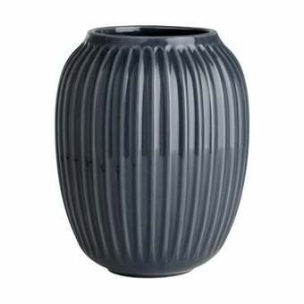Kähler hammershøi vase - h 21 cm - stentøj - antracitgrå