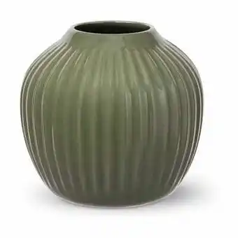 Kähler hammershøi vase - h 13 cm - stentøj - mørk grøn