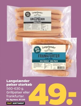 Netto Langelænder grillpølser tilbud