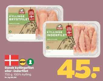 Netto Rose kyllingebrystfilet tilbud