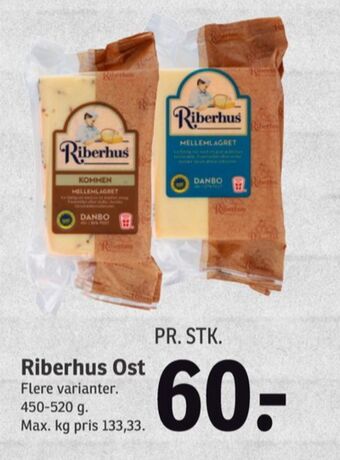 SPAR Riberhus skæreost danbo mellemlagret tilbud